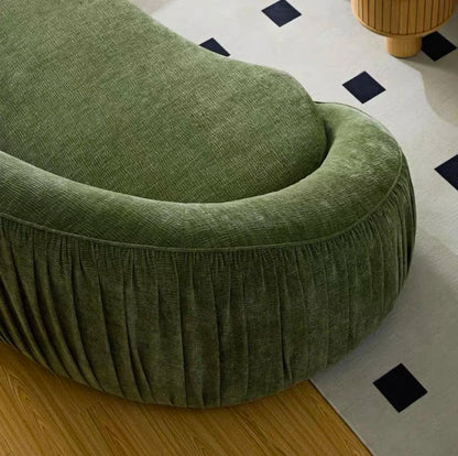 gW Nordic modern minimalist chenille cloth sofa hotel pleated curved large flat multi-person sofa