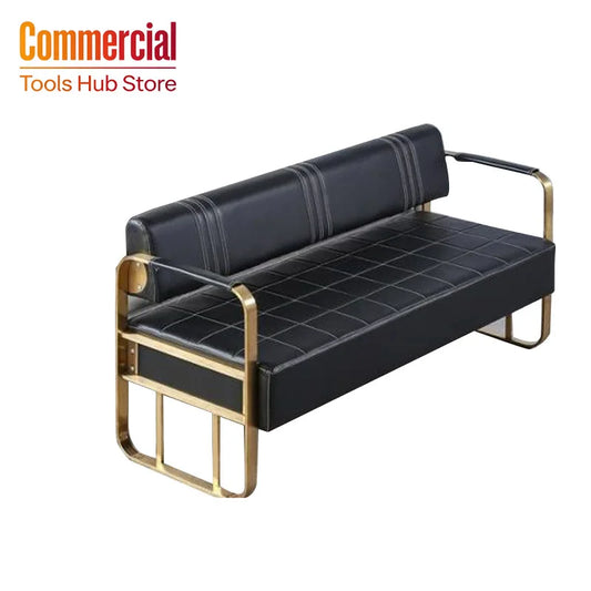Sofa Barber Shop Waiting Stainless Steel Sofa Chair Fashion Hair Salon Hair Rest Chair Long