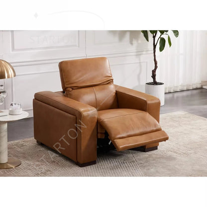 MANWAH CHEER Classics Comfortable 3+2+1 Seater Couch Living Room Power Reclining Sofas Set Furniture Genuine Leather Luxury Sofa