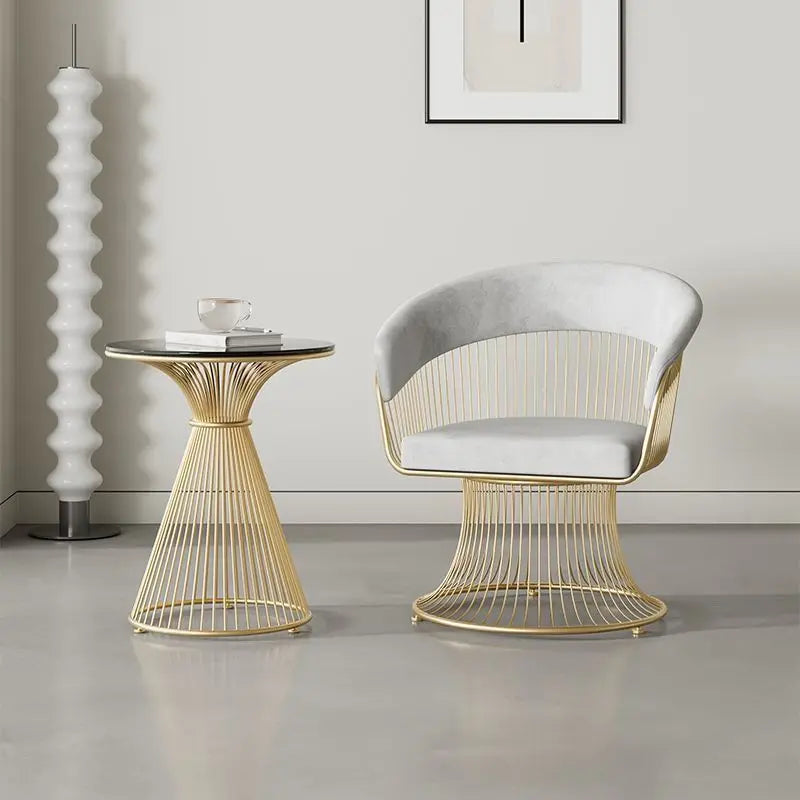 Simple cream-style swivel chair, compact light luxury sofa chair, suitable for small living rooms, balconies and home use