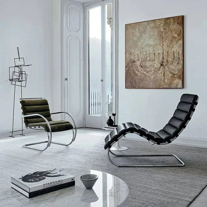 Lounge Chair Lunch Break Home Balcony, Office Medieval Chair Designer Stainless Steel Leisure Chair Single