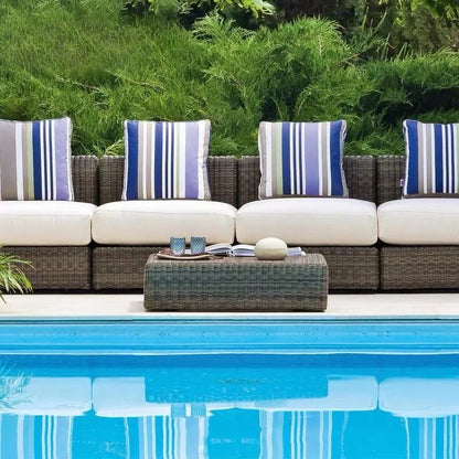 Nordic courtyard rattan furniture outdoor waterproof sunscreen sofa coffee table pedal double recliner resort bed and breakfast