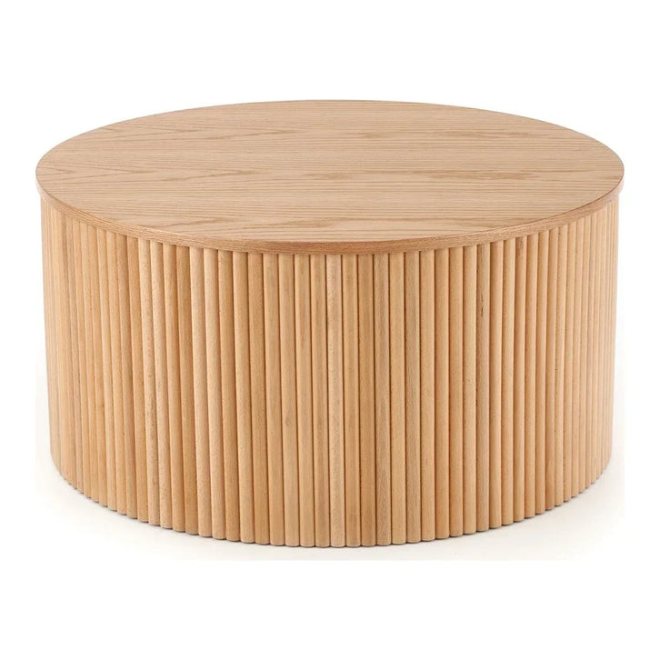 -Wood Fluted Reed Coffee Living Room Round Coffee Tables Of The Room ...