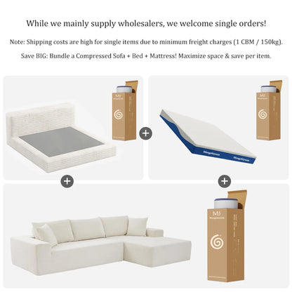 Foam Modular Vacuum Upholstery Reclining Chaise for Living Room Apartment Compact Fabric Sofa in Box Sponge Compressed Sofa Bed