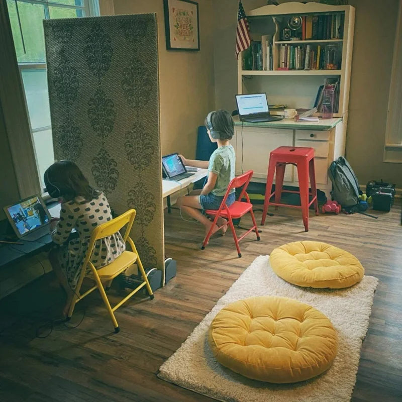 Round Large Floor Seat Pillows Gray Tufted Corduroy Cushions for Outdoor Yoga Tatami Chair Pad Casual Seating Reading Cushion 방석