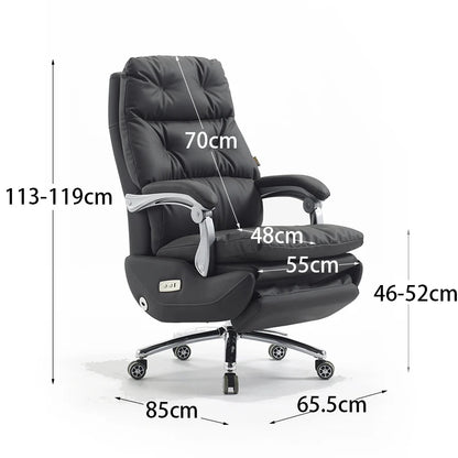 Luxury modern ergonomics nap time boss manager reclining office chair genuine electric mechanical game leather office chair