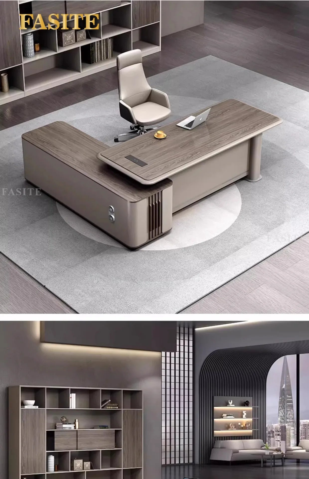 Boss table, desk, simple modern class desk, office table and chair combination
