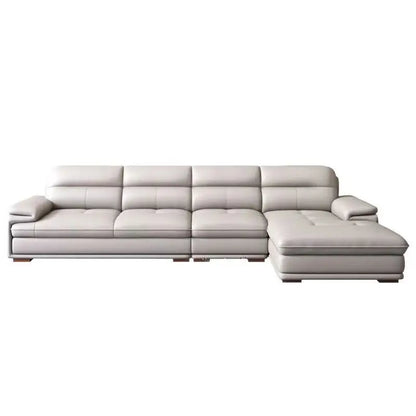 Leather sofa first layer cowhide modern simple size apartment living room left and right concubine leather sofa combination