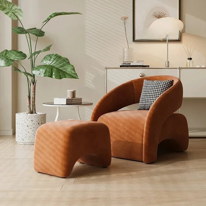 A  French cream wind single sofa chair Nordic living room lazy sofa small apartment single chair