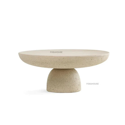 Small Apartment Stone Round Side Tables Wabi-sabi Style Cement Coffee Tables Designer Medieval Style Tea Table Home Furniture