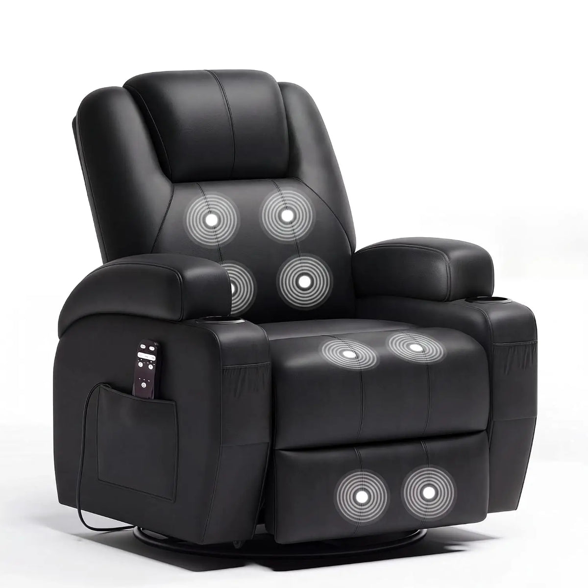 Recliner Chair, 360° Swivel Rocker Chair for Adults, Rocking Recliner Chair with Massage, Comfy Single Sofa with Side, Custom