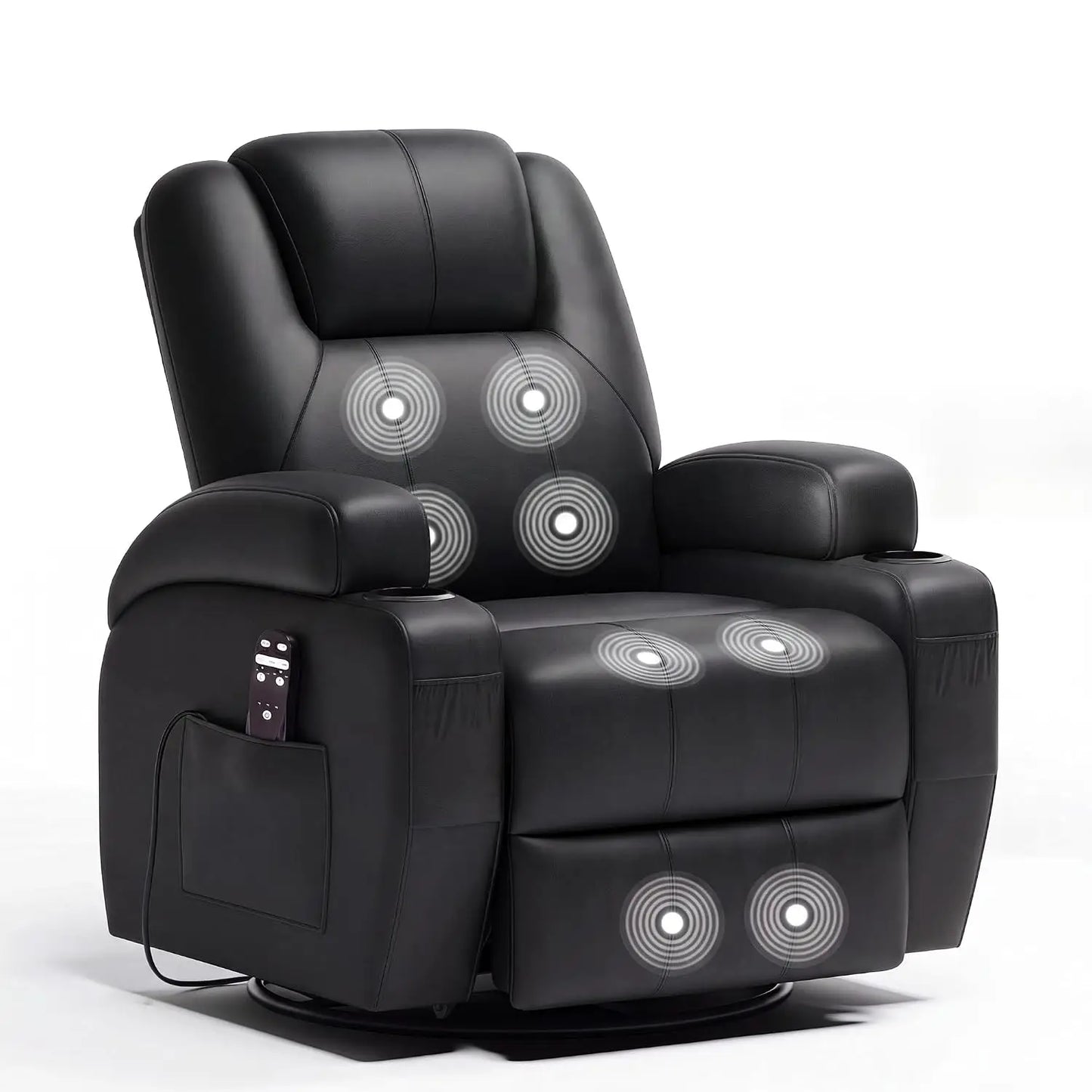 Recliner Chair, 360° Swivel Rocker Chair for Adults, Rocking Recliner Chair with Massage, Comfy Single Sofa with Side, Custom