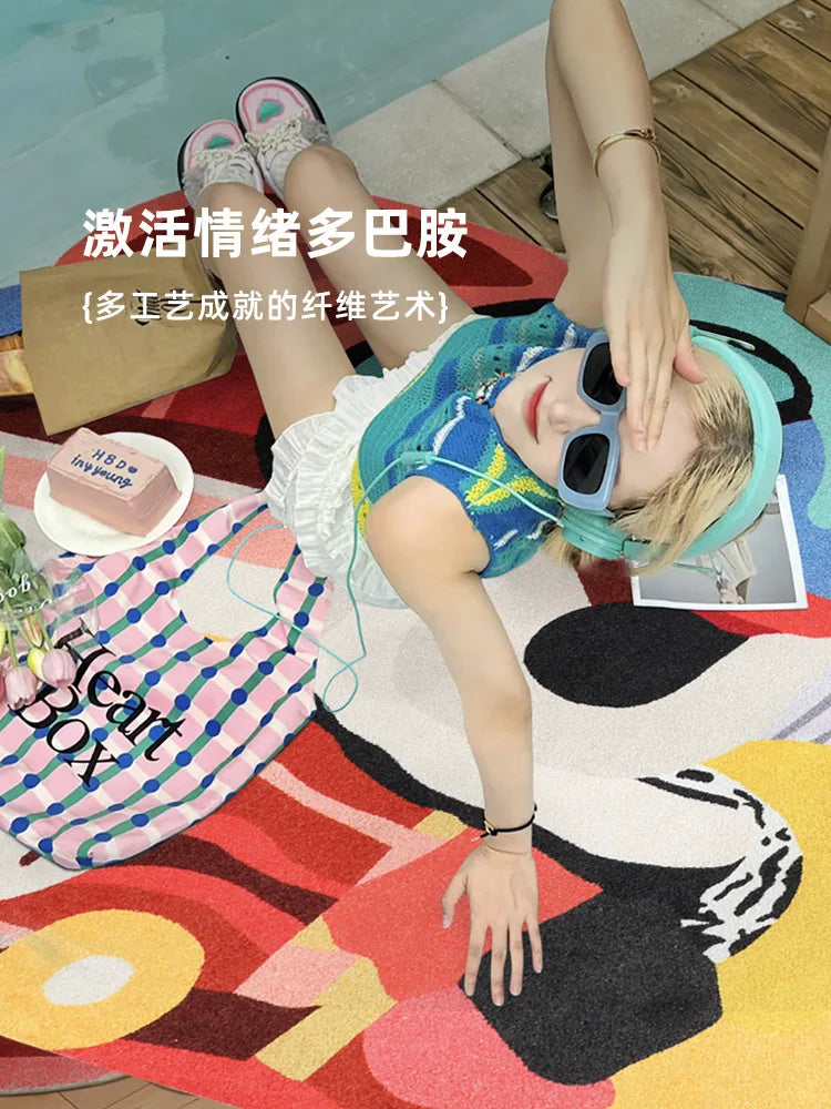 Artist joint model, original dopamine series, fashion avant-garde living room art trend carpet why home