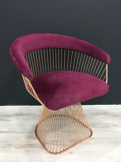 High end, stainless steel, dining chair, single sofa chair designer