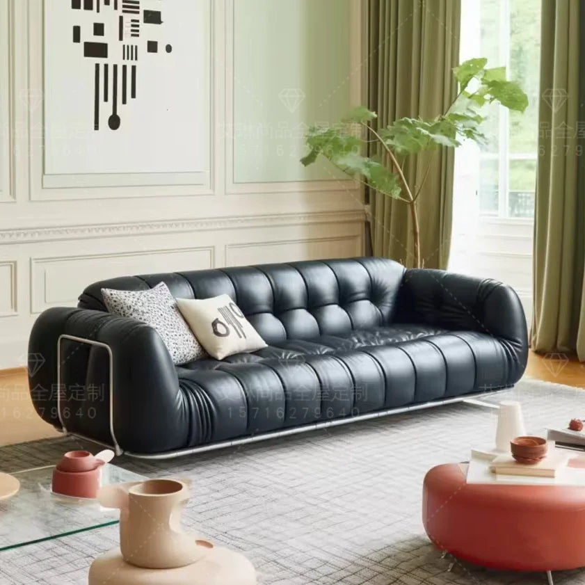Modern European Brown Sofa Italian Designer Luxury Single Canape Salon Home Furniture