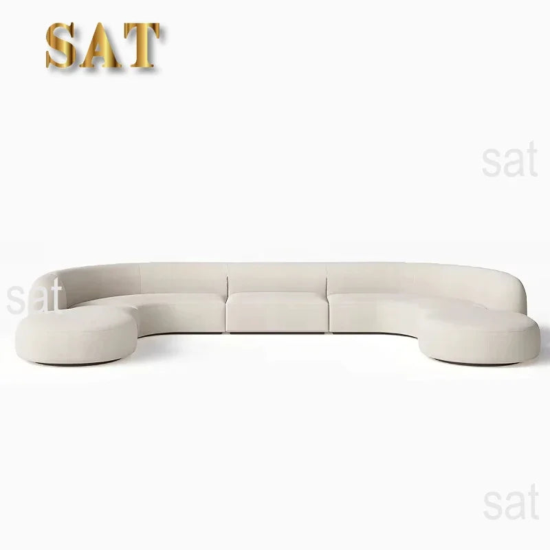 A Modern Three-seat Reclining Combination Sofa Convertible