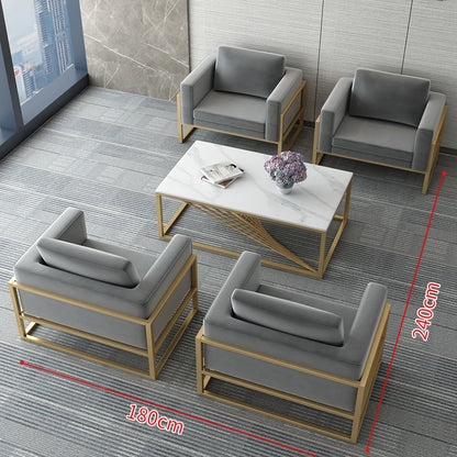 Lobby Sofa Chair Leisure Rest Area Meeting Reception Booth Sofa Table and Chair