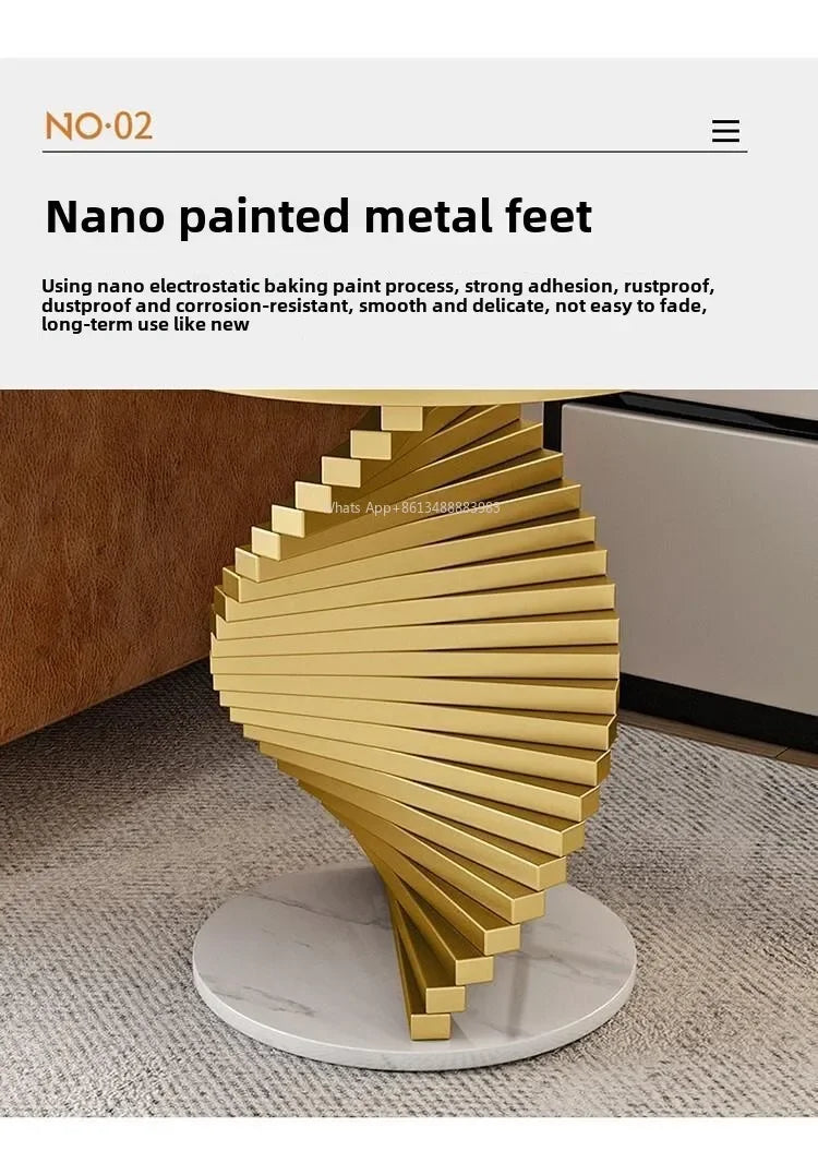 Style Light Luxury Marble Side Table Living Room  Sofa Corner  Creativity Balcony Small   Internet Celebrity Bedside Round
