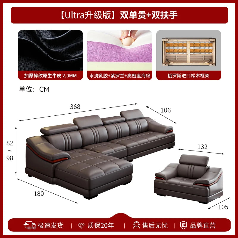 Nordic Genuine Leather Sofas Luxury Armchairs Cinema Comfortable Sofas Living Room Design Fauteuils Salon Home Furniture