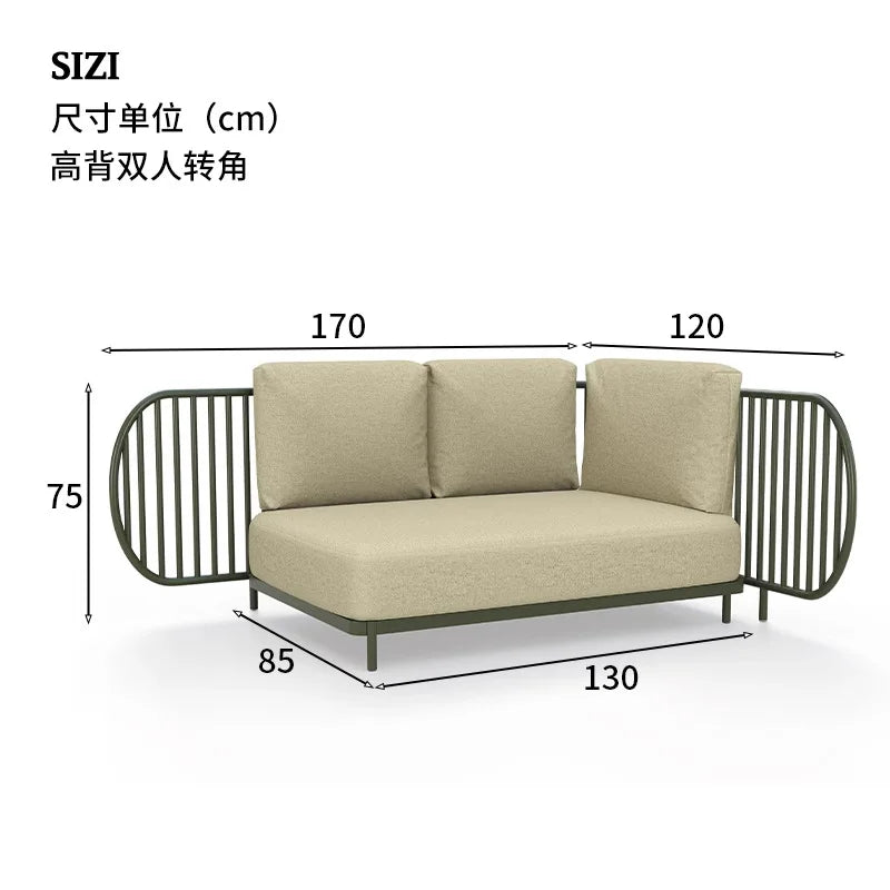Outdoor sofa combination outdoor courtyard open-air villa living room hotel famous club rattan sofa