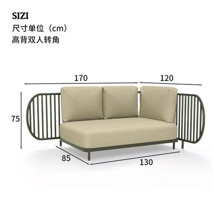Outdoor sofa combination outdoor courtyard open-air villa living room hotel famous club rattan sofa
