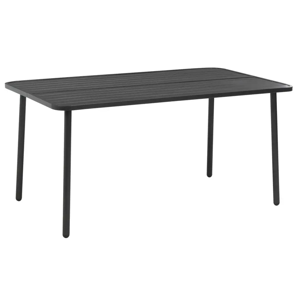 Dark Gray 7-Piece Steel Patio Dining Set Durable Outdoor Furniture