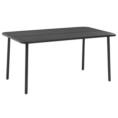 Dark Gray 7-Piece Steel Patio Dining Set Durable Outdoor Furniture