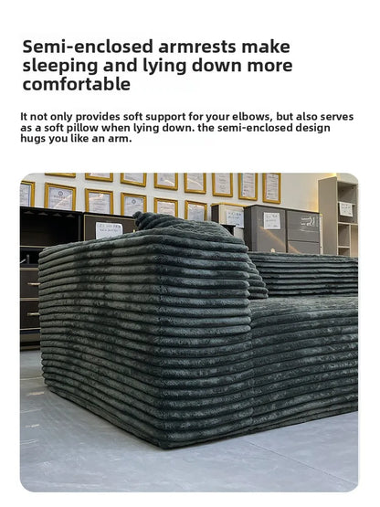 Cashmere corner compression fabric L-shaped block small apartment combination lazy right angle compression sofa