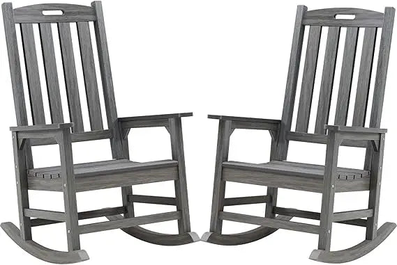 Oversized Outdoor Rocking Chair Set of 2, Porch Rocker with 21