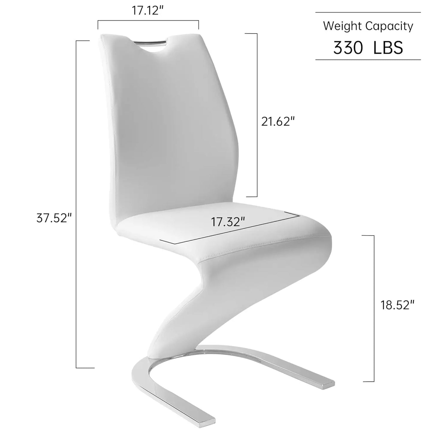 Dining Chairs Set of 2,Modern Kitchen Dining Room Armless Upholstered Side Chairs in PU Leather Cushion Seat and Sturdy
