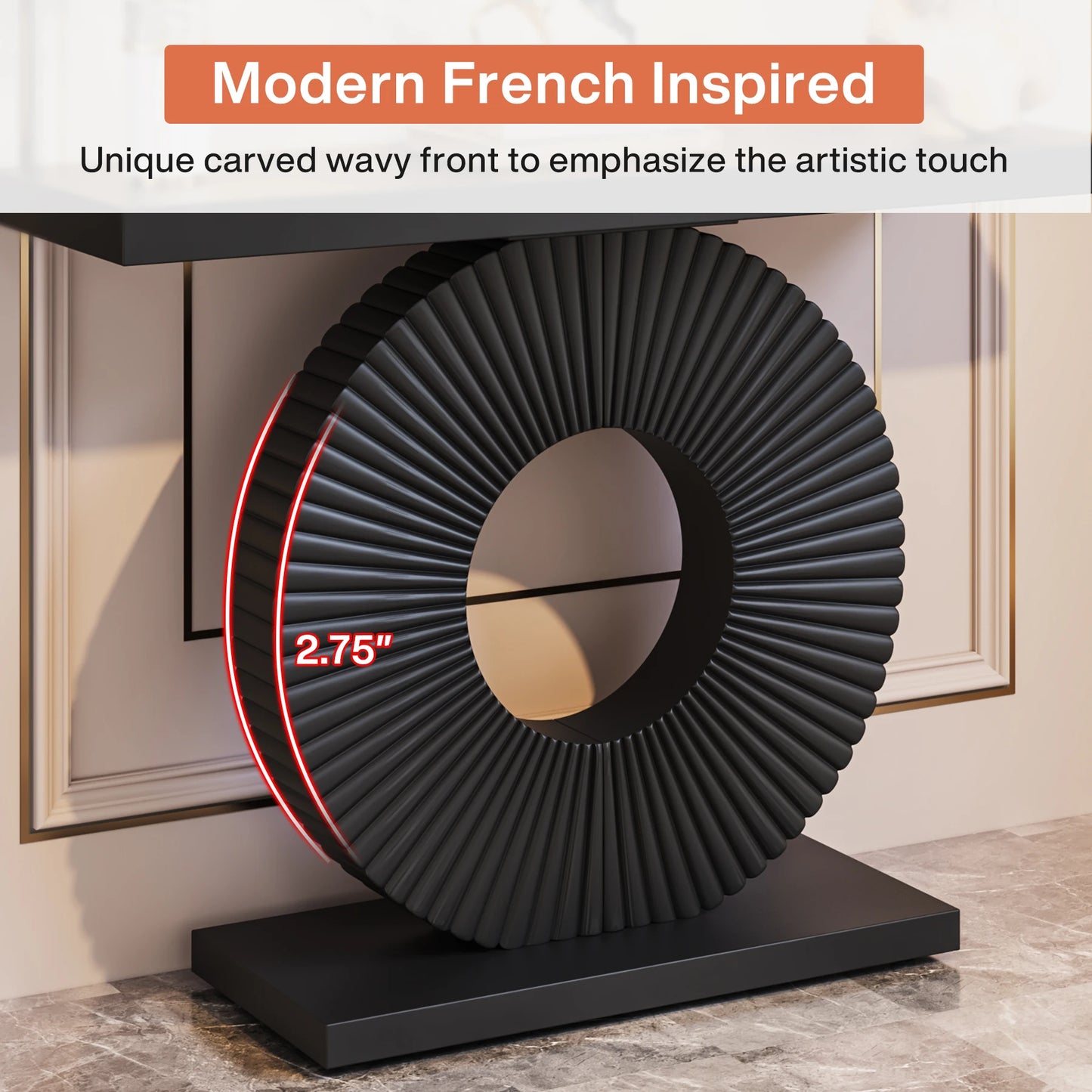 Tribesigns Modern Console Table with Geometric Base, 40 inch Wood Entryway Table Sofa Table Narrow Long Table