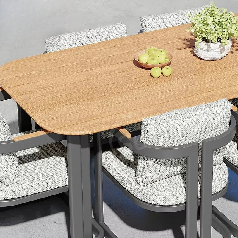 Factory Luxury Outdoor Furniture Patio Teak Wood Dining Sets Garden Table and Chairs Set for Hotel Restaurant Used