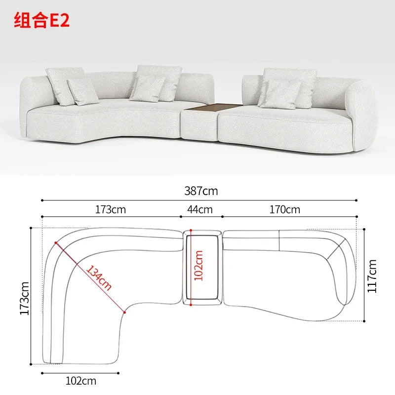 M78 Minimalist sofa large apartment living room special-shaped corner fabric, modular combination sofa