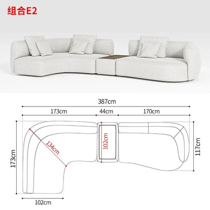 M78 Minimalist sofa large apartment living room special-shaped corner fabric, modular combination sofa