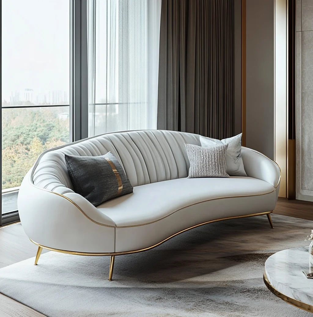 Luxury Modern Hotel Sofa Sets Genuine Leather Velvet Material for Hotel Lobby Furniture Living Rooms or Apartment Furniture