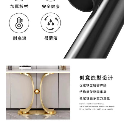 Light luxury entrance table New Chinese  table against the wall Living room Semicircular