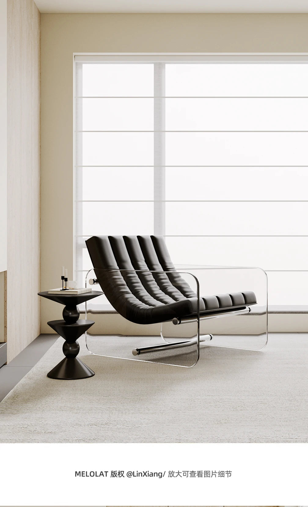 Living room home hotel homestay Italian leather jacket minimalist designer acrylic single sofa leisure sofa chair