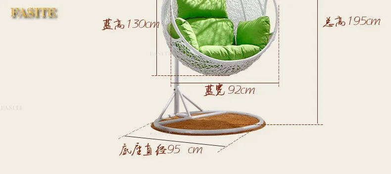 Swing Hanging Chair Hammock Indoor Balcony Bird's Nest Hanging Basket Rattan Chair Reclining Chair, Rocking Chair