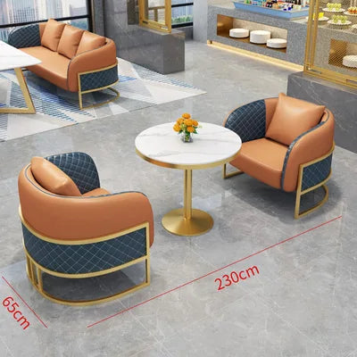 Combinaison de canapé de négociation de réception, Table et chaise de bureau de vente, zone de repos pour hall d'hôtel