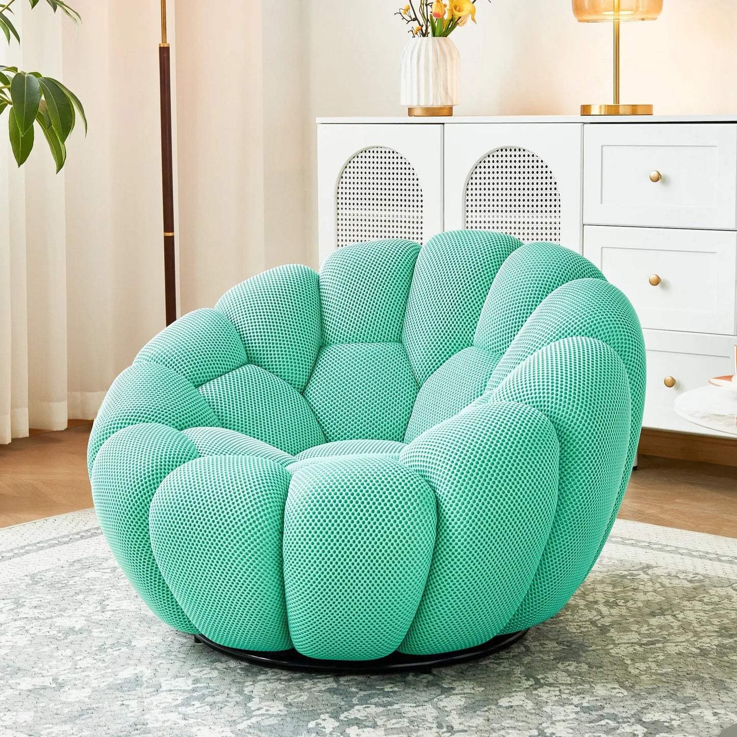 Modern Pumpkin Chair Luxury Bubble Sofa Single Lounge Seat Lazy Recliner for Bedroom Balcony Living Room Aesthetic Accent