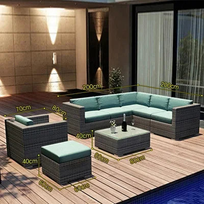 Imitation rattan sofa leisure courtyard garden sun room outdoor outdoor balcony corner waterproof