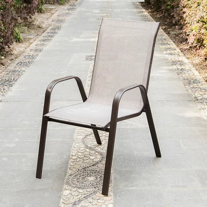 Outdoor Beach Chairs Outdoor Courtyard Balcony Waterproof and Sunscreen Iron Chair Outdoor Furniture Home Leisure Back Armchairs