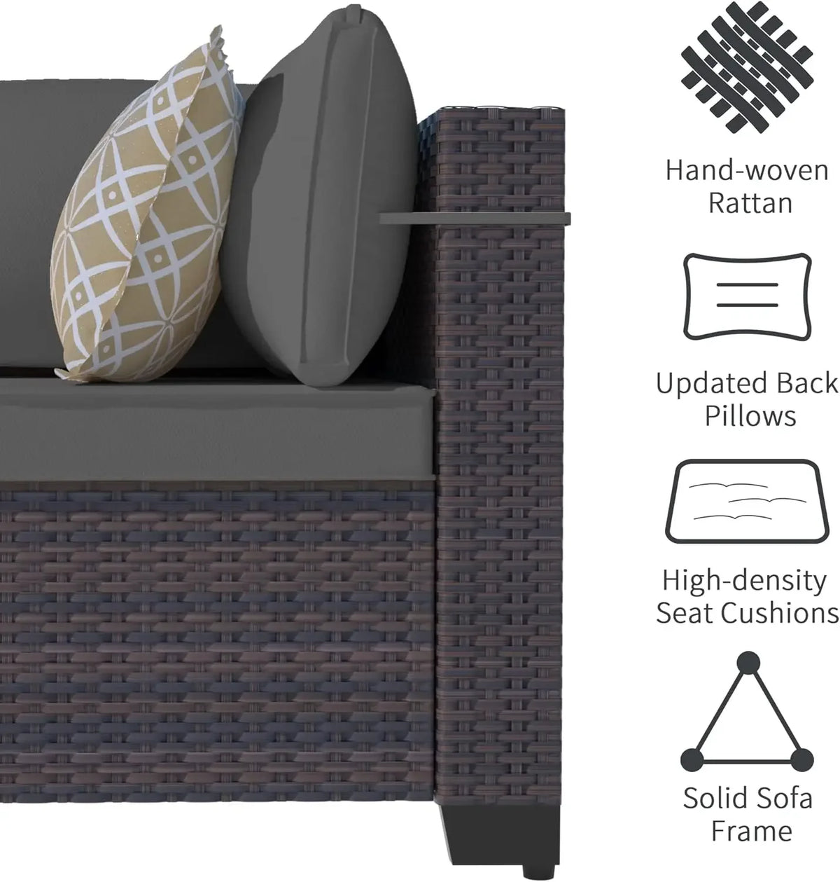 Outdoor Patio Furniture Se,  6 Pieces Outdoor Furniture Patio Sectional Sofa s w/43 Propane Gas Firepit   Coffee