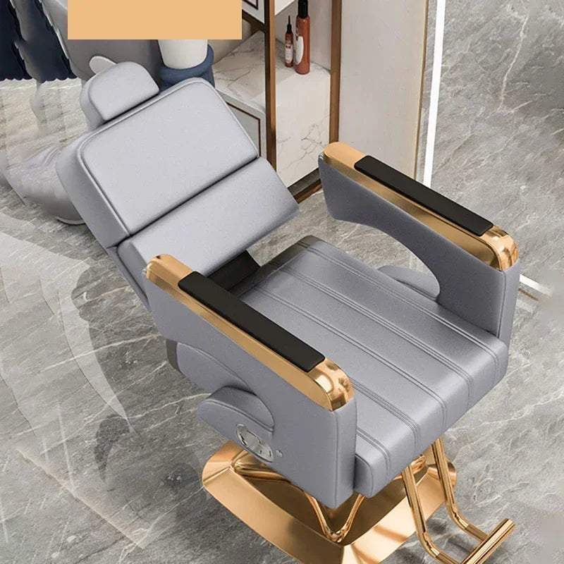 2025 Luxury Personalized Chair Barber Classic Hydraulic Reclining Release Salon Chair Leg Rest Professional Barberia Furniture