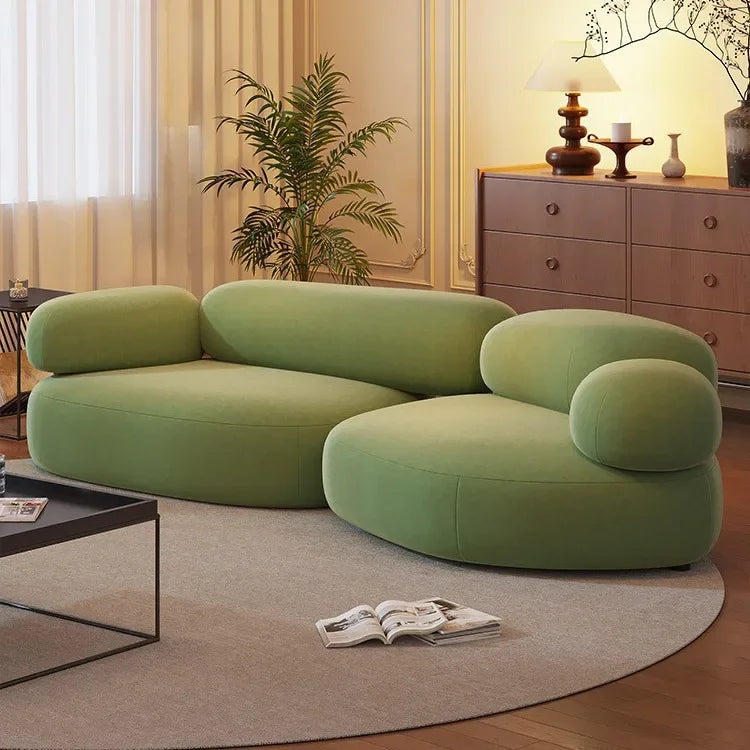 Internet celebrity fabric sofa small cobblestone sofa combination, modern simple creative leisure