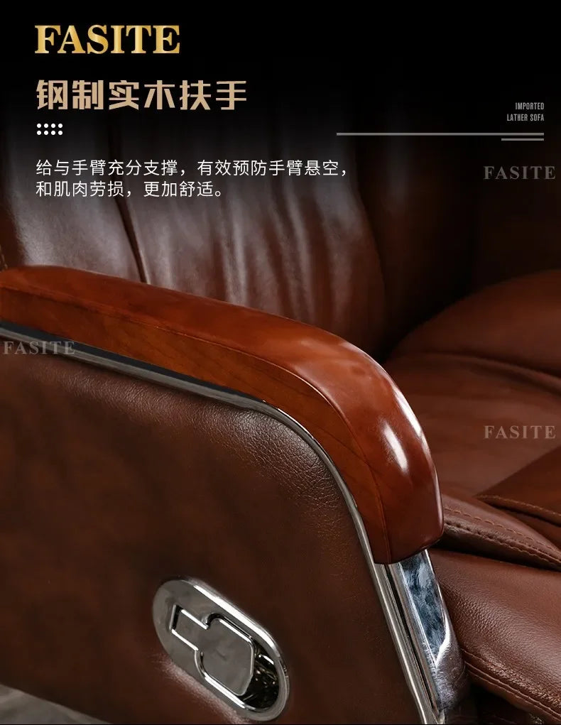 Retro Executive Leather Chair Armchairs Editor Choises Fashion Aluminium Office Chair Working Relax Silla Escritorio