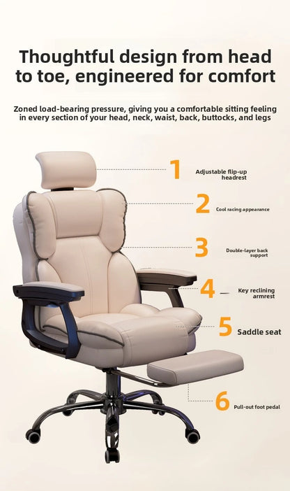 Firm Computer chair E-sports chair Home sedentary sofa Seat reclining swivel chair Study back chair