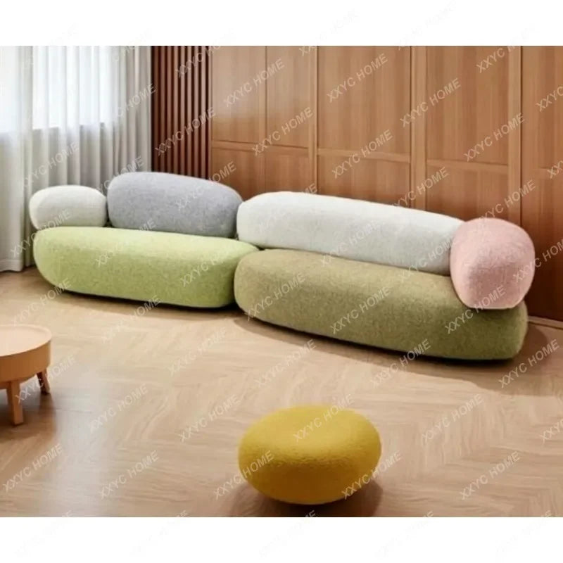 DBFVelvet pebble normcore living room beauty salon reception rest area compression sofa z626 310*130*75