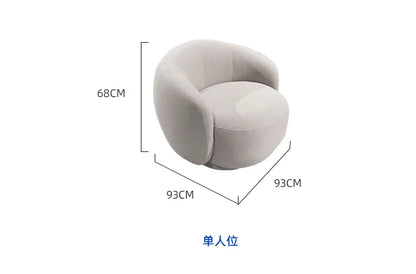 Nordic Curved Sofa Quiet Wind Living Room Fabric Craft Cashew Sofa