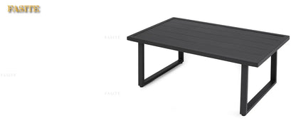 Patio Furniture Set, Metal Patio Conversation Sets with Removeble, High-Resiliency Sponge Cushions, Grey